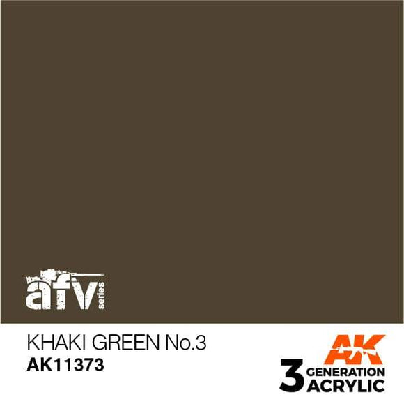 AK11373 Khaki green No.3 Acrylics 3rd Generation - AFV AK Interactive 