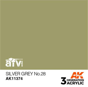 AK11374 Silver Grey No.28 Acrylics 3rd Generation - AFV AK Interactive 