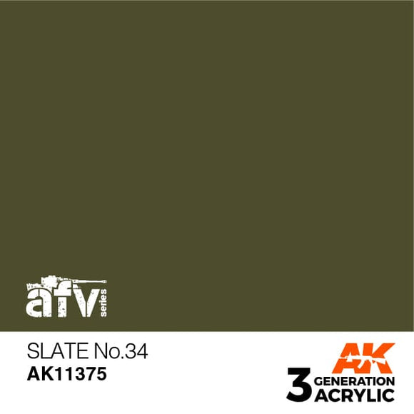 AK11375 Slate No.34 Acrylics 3rd Generation - AFV AK Interactive 