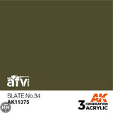 AK11375 Slate No.34 Acrylics 3rd Generation - AFV AK Interactive 
