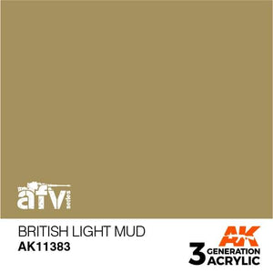 AK11383 British Light Mud Acrylics 3rd Generation - AFV AK Interactive 