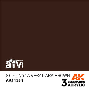 AK11384 S.C.C. No.1A Very Dark Brown Acrylics 3rd Generation - AFV AK Interactive 