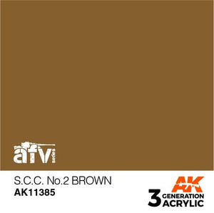 AK11385 S.C.C. No.2 Brown Acrylics 3rd Generation - AFV AK Interactive 