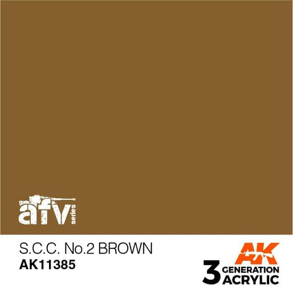 AK11385 S.C.C. No.2 Brown Acrylics 3rd Generation - AFV AK Interactive 