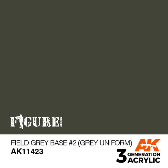 AK11423 Field Grey Base #2 (Grey Uniform) Acrylics 3rd Generation - FIGURE AK Interactive 