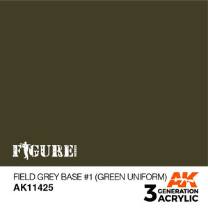 AK11425 Field Grey Base #1 (Green uniform) Acrylics 3rd Generation - FIGURE AK Interactive 