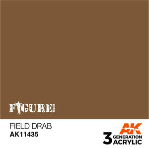 AK11435 Field Drab Acrylics 3rd Generation - FIGURE AK Interactive 