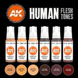 AK11603 HUMAN FLESH TONES Acrylics 3rd Generation Sets AK Interactive 