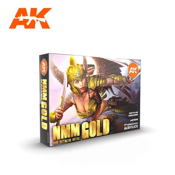 AK11606 NMM (Non Metallic Metal) GOLD Set Acrylics 3rd Generation Sets AK Interactive 