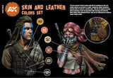 AK11613 SKIN AND LEATHER COLORS SET Acrylics 3rd Generation Sets AK Interactive 