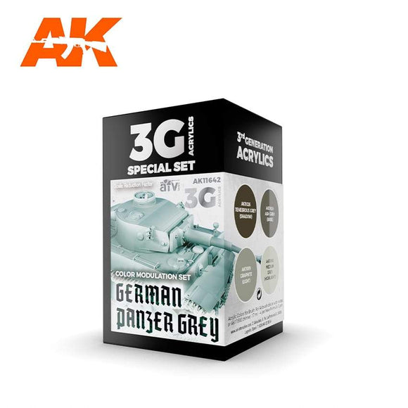 AK11642 MODULATION GERMAN PANZER GREY 3G Acrylics 3rd Generation Sets AK Interactive 