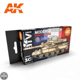 AK11661 MODERN FRENCH AFV 3G Acrylics 3rd Generation Sets AK Interactive 