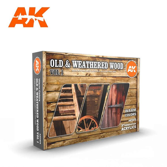 AK11673 OLD & WEATHERED WOOD VOL1 Acrylics 3rd Generation Sets AK Interactive 