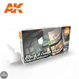 AK11683 BLACK INTERIOR AND CREAM WHITE Acrylics 3rd Generation Sets AK Interactive 