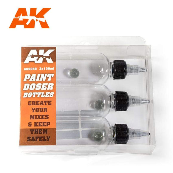 AK9048 Paint Doser Bottles 3x100 ml Generic AK Interactive 