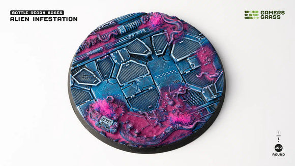 Alien Infestation Bases Round 100mm (x1) Alien Infestation Bases Round Gamers Grass 