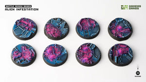 Alien Infestation Bases Round 32mm (x8) Alien Infestation Bases Round Gamers Grass 