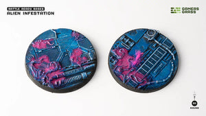 Alien Infestation Bases Round 60mm (x2) Alien Infestation Bases Round Gamers Grass 