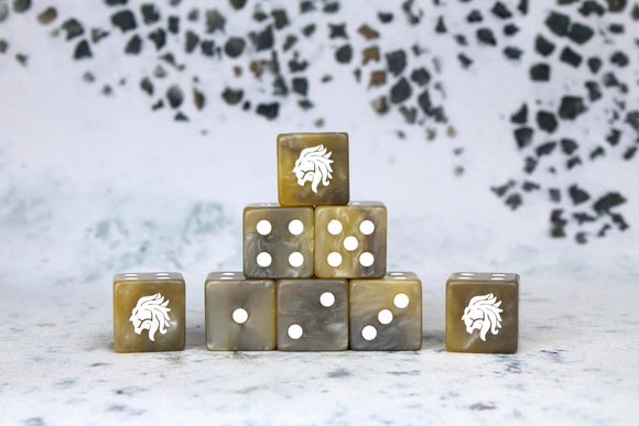 Baron Of Dice: 16mm D6, Angels Of Death The Lion Dice 25pcs 16mm D6 Designs Baron of Dice 