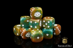 Baron Of Dice: 16mm D6, Aztec Dice2 25pcs 16mm D6 Designs Baron of Dice