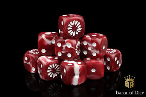 Baron Of Dice: 16mm D6, Bloody Maw Dice 25pcs 16mm D6 Designs Baron of Dice