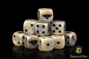 Baron Of Dice: 16mm D6, Bloody Raven 25pcs 16mm D6 Designs Baron of Dice