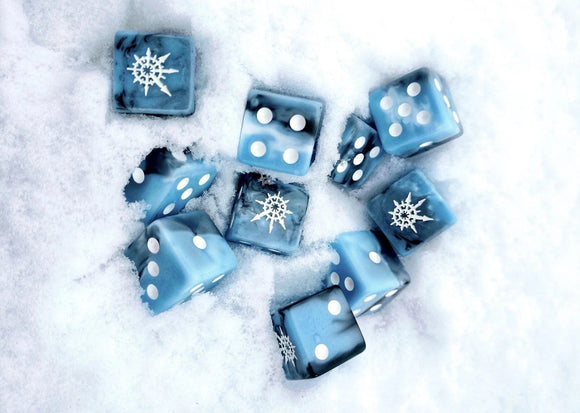 Baron Of Dice: 16mm D6, Chaos Demon Tainted Ice 25pcs 16mm D6 Designs Baron of Dice 