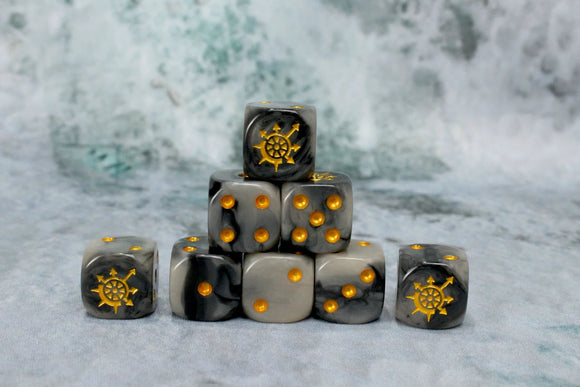 Baron Of Dice: 16mm D6, Cogs Of Chaos Corrupted Steel Dice 25pcs 16mm D6 Designs Baron of Dice