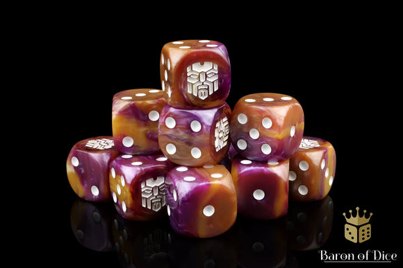 Baron Of Dice: 16mm D6, Dwarven Gold Dice 25pcs 16mm D6 Designs Baron of Dice