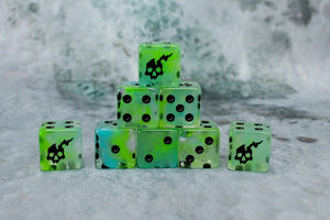 Baron Of Dice: 16mm D6, Ethereal Ghost Dice 25pcs 16mm D6 Designs Baron of Dice