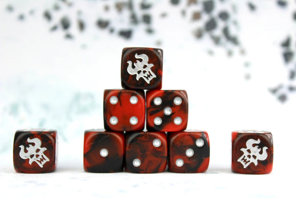 Baron Of Dice: 16mm D6, Hell Bearers Dice 25pcs 16mm D6 Designs Baron of Dice