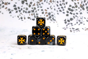 Baron Of Dice: 16mm D6, Knight Templars Dice4 25pcs 16mm D6 Designs Baron of Dice