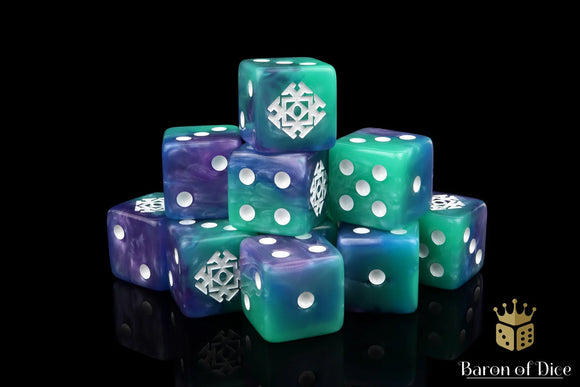 Baron Of Dice: 16mm D6, Mountain Treasure Square Dice 25pcs 16mm D6 Designs Baron of Dice