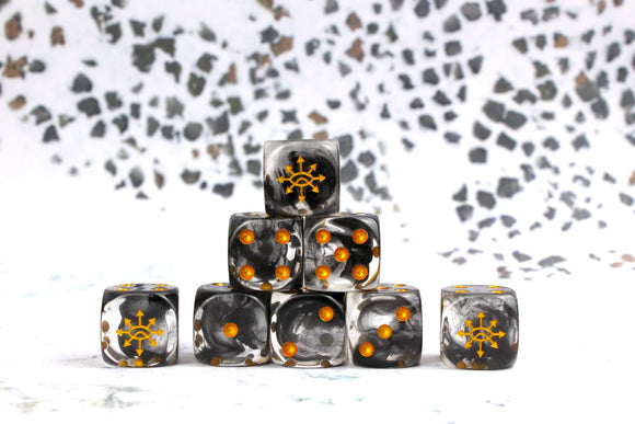 Baron Of Dice: 16mm D6, Translucent Chaos Demon Square Dice 25pcs 16mm D6 Designs Baron of Dice