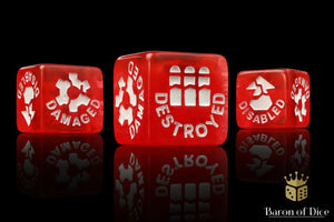 Baron Of Dice: Far Out Galaxy Collection, Red Vehicle Damage Legion Compatible Die (1pc) Far Out Galaxy Collection Baron of Dice