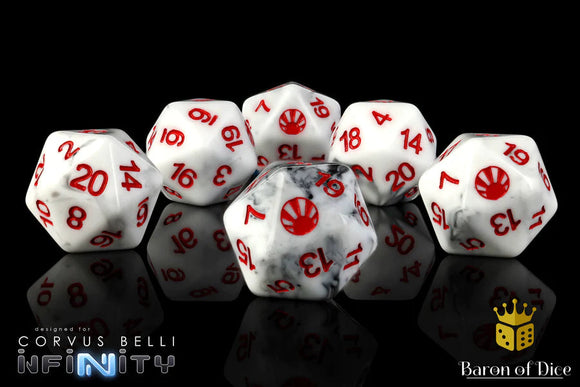 Baron Of Dice: Infinity Collection Infinity, Japanese Secessionist Army (JSA) Dice Set 6pcs Infinity Collection Baron of Dice 
