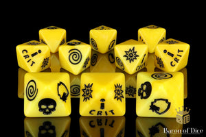 Baron Of Dice: Superhero Collection, Generic Yellow D8 Dice Set 10pcs Superhero Collection Baron of Dice