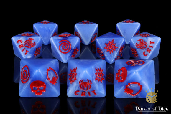 Baron Of Dice: Superhero Collection, Heroic Spider D8 Dice Set 10pcs Superhero Collection Baron of Dice 