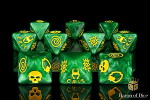 Baron Of Dice: Superhero Collection, Loki's Mischief D8 Dice Set 10pcs Superhero Collection Baron of Dice