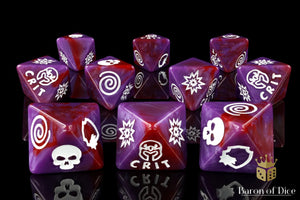 Baron Of Dice: Superhero Collection, Menacing Mutants D8 Dice Set 10pcs Superhero Collection Baron of Dice