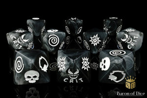 Baron Of Dice: Superhero Collection, Symbiote Dark D8 Dice Set 10pcs Superhero Collection Baron of Dice