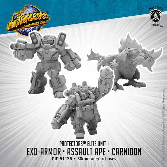 Carnidon, Exo Armor & Assault Ape - Protectors Elite Unit Protectors Privateer Press 