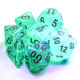 Chessex Borealis Polyhedral Light Green/gold Luminary 7-Die Set Borealis Chessex 