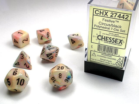Chessex Festive Polyhedral Circus/black 7-Die Set 7-Die Set Chessex 