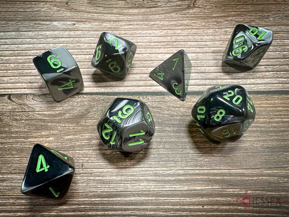 Chessex Gemini Polyhedral Black-Grey/green 7-Die Set 7-Die Set Chessex 