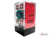 Chessex Limited Edition Gemini 16mm d6 Teal-White/red Dice Block (12 dice) 16mm Dice Chessex 