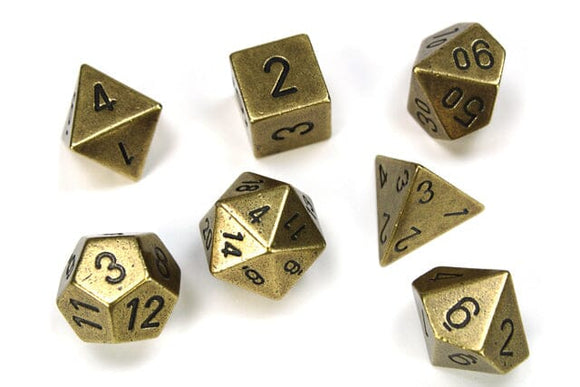 Chessex Metal Polyhedral Old Brass 7-Die Set 7-Die Set Chessex