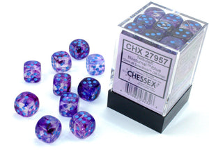 Chessex Nebula 12mm d6 Nocturnal/blue Dice Block (36 dice) Nebula Chessex 