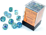 Chessex Nebula 12mm d6 Oceanic/gold Dice Block (36 dice) Nebula Chessex 