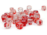 Chessex Nebula 12mm d6 Red/silver Dice Block (36 dice) Nebula Chessex 